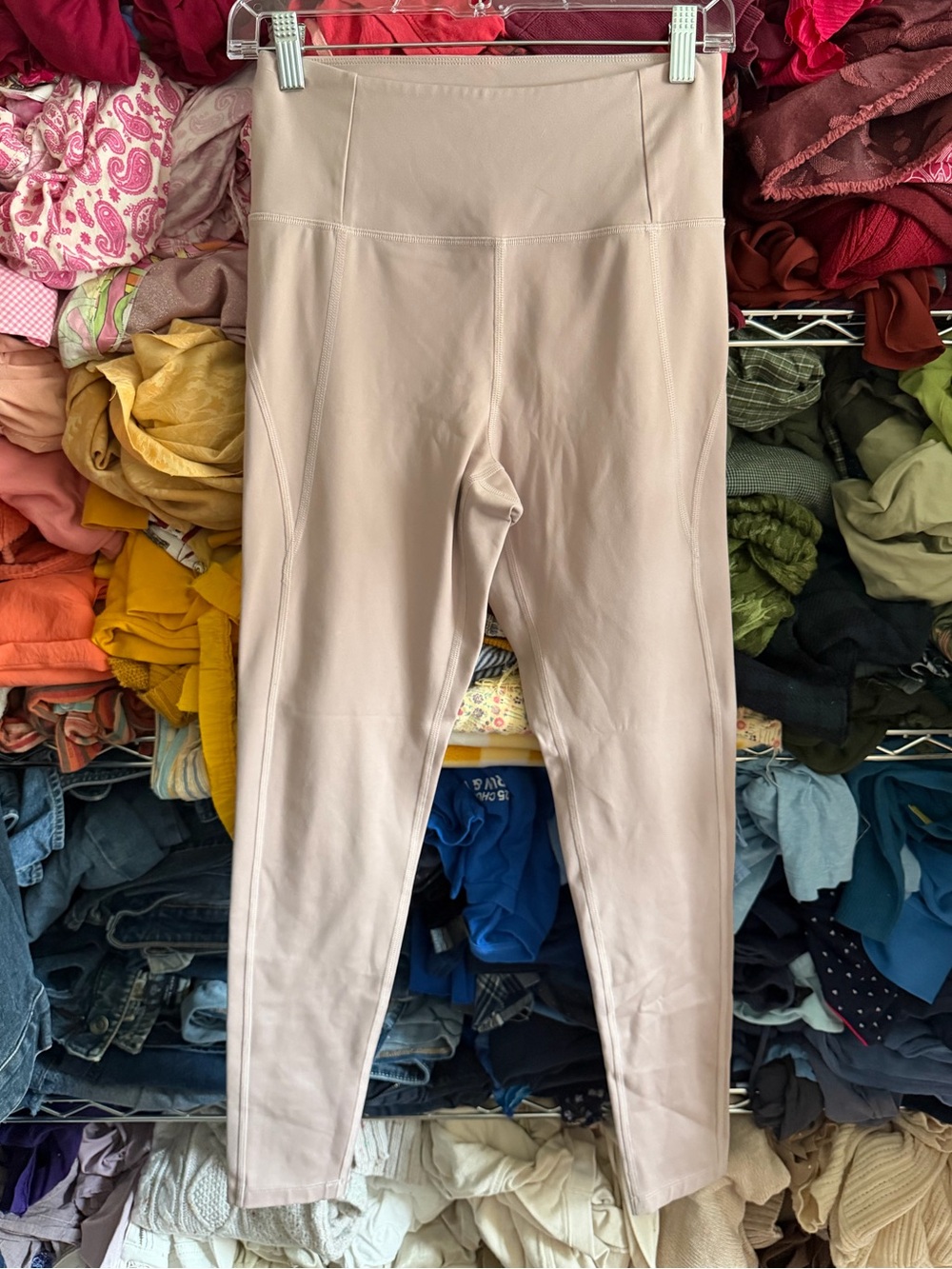 Beige Girlfriend Collective Compressive High-Rise Leggings Size Medium